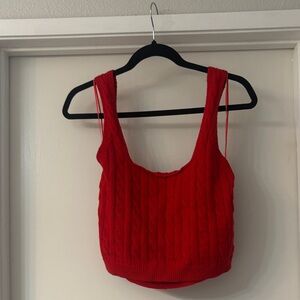 Guess Red Cable Knit Women's Top